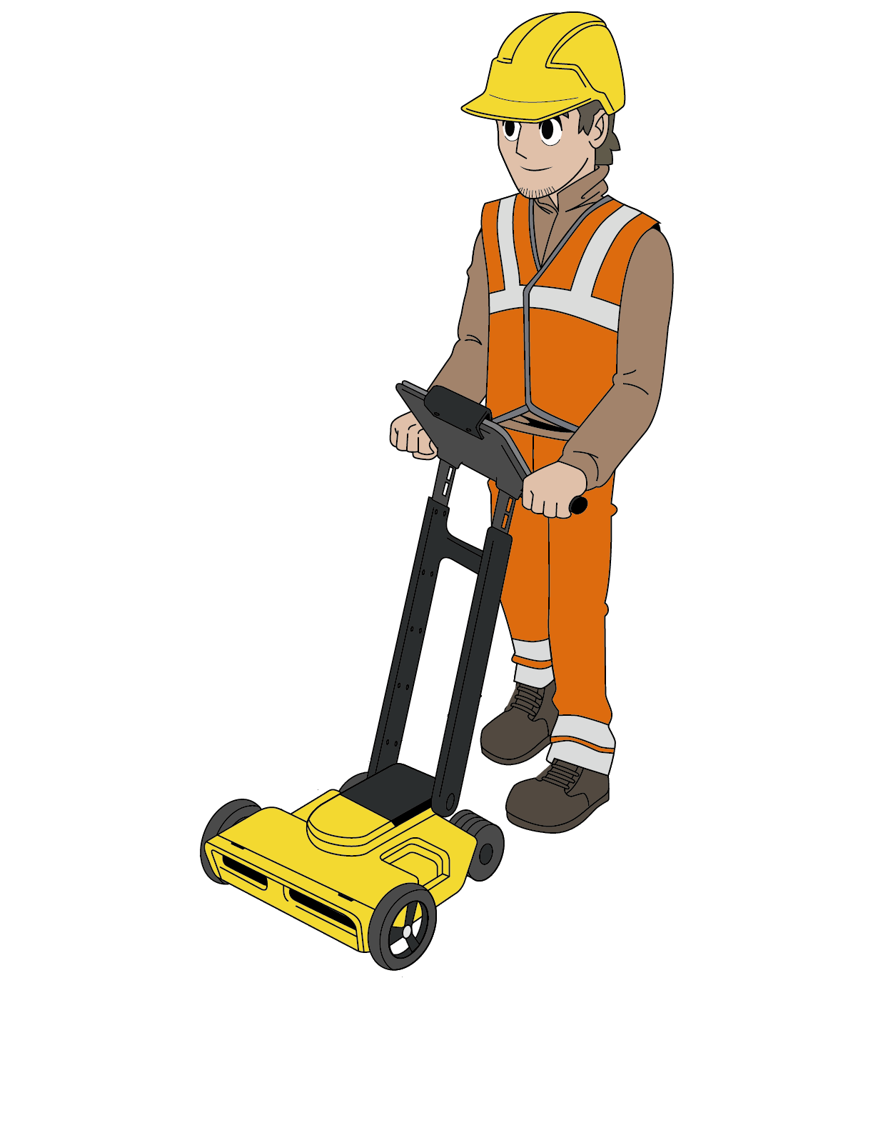 Picto d'un géomètre utilisant un appareil de détection de réseaux