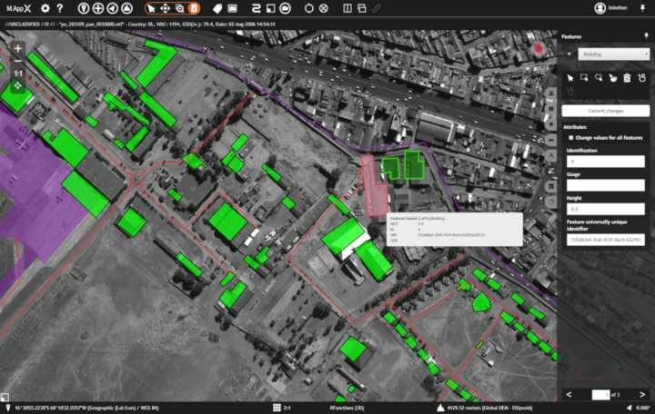 M.App X classification d'objet sur vue satellite