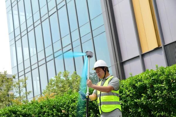 Géomètre qui utilise les capacité Réalité augmentée de l'EFIX F8