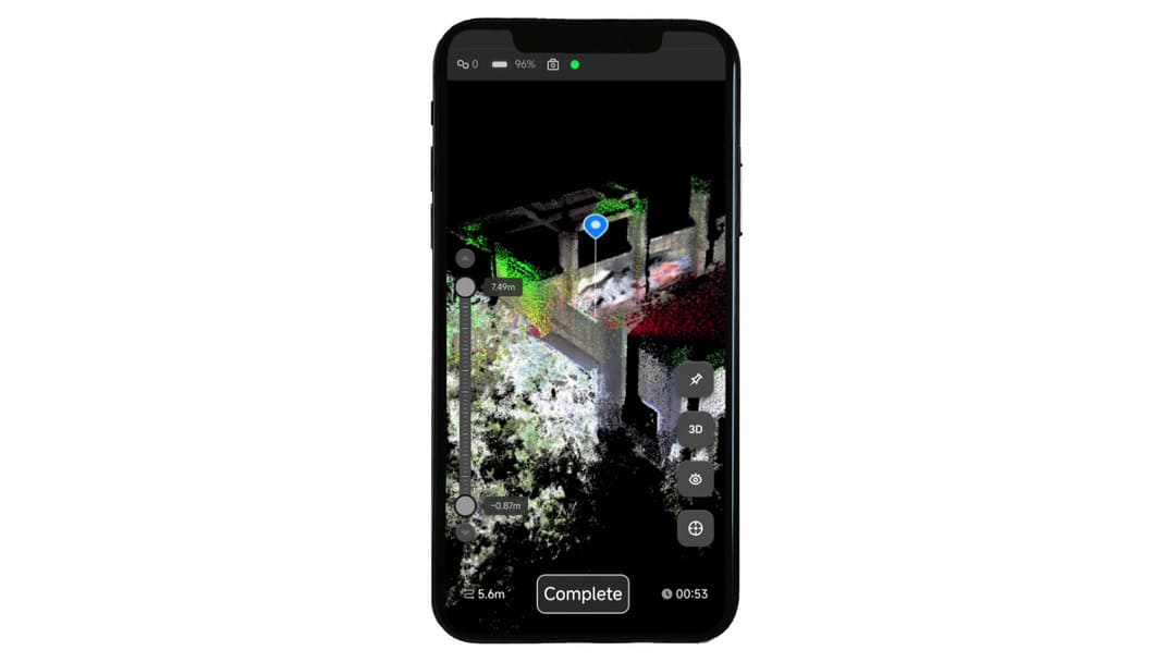Capture d'écran du smartphone pendant le scan